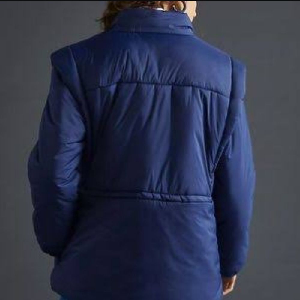 Maeve By Anthropologie Snap Sleeve Puffer Jacket Size Large New - Picture 2 of 12
